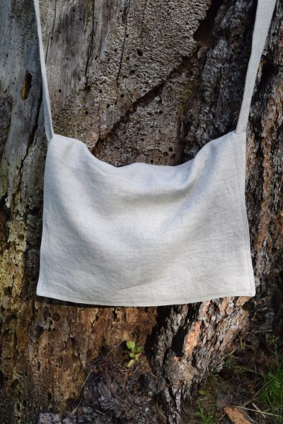 Natural Linen Messenger Bag